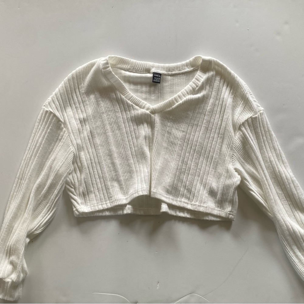SHEIN cream-white cropped sweater